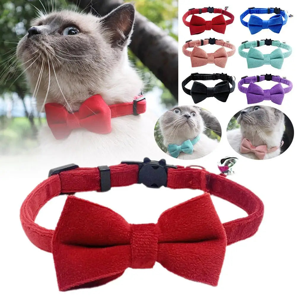 Velvet Bow Tie Pet Collar