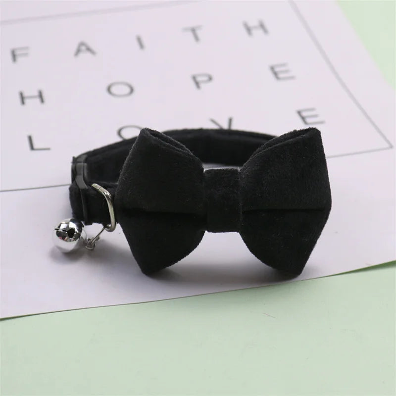 Velvet Bow Tie Pet Collar