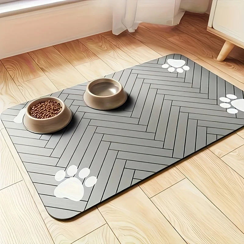 Paw Print Pet Feeding Mat
