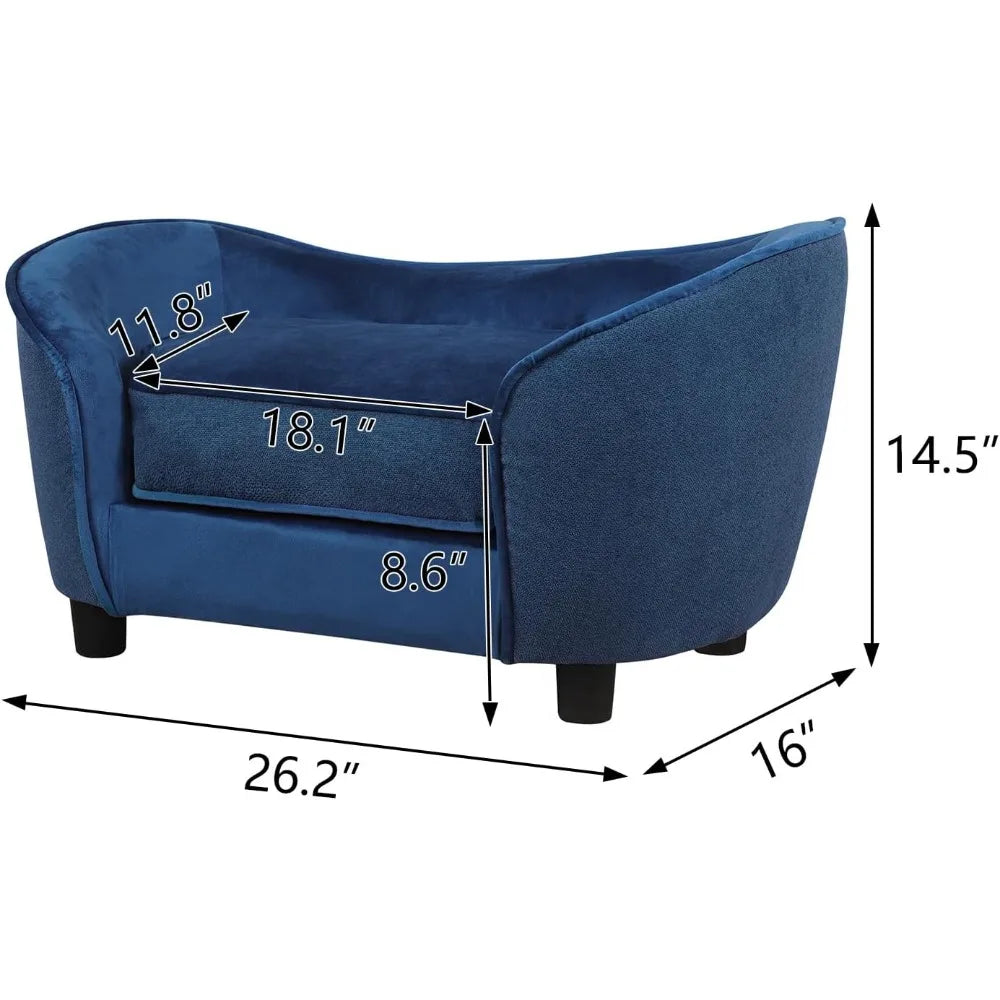 LuxPet - Blue Velvet Pet Sofa