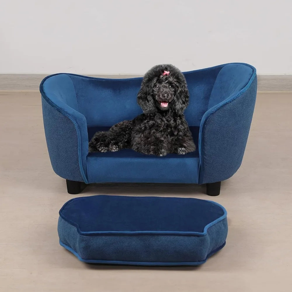 LuxPet - Blue Velvet Pet Sofa