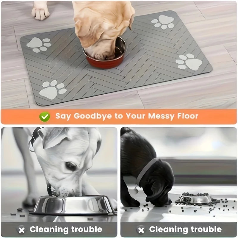 Paw Print Pet Feeding Mat