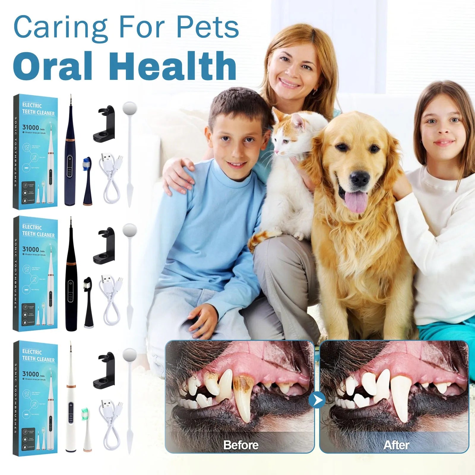 Dog Electric Toothbrush Set
